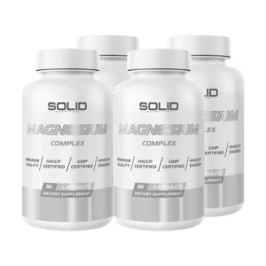 4 x SOLID Nutrition Magnesium Complex, 90 caps