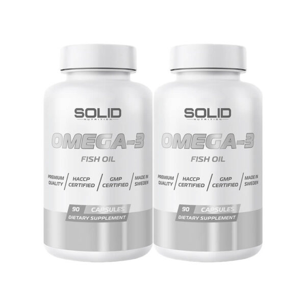 2 x SOLID Nutrition Omega-3, 90 caps