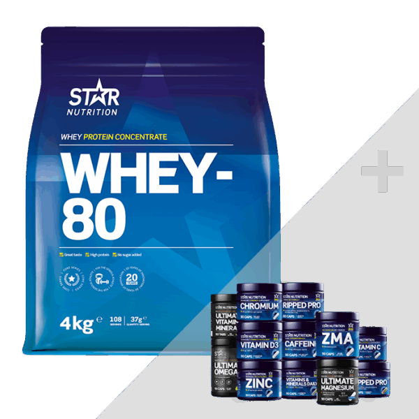 Whey-80 Vassleprotein 4 kg + Bonus Produkt